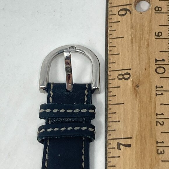 Coach Watch Women 29mm Silver Tone Swiss Made Black Leather New Battery 8.25" - Picture 14 of 15